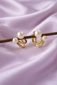 Elegant Pearl Gold Ear Cuffs