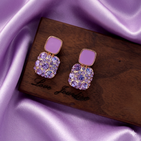 Vintage-Inspired Lavender Crystal Statement Studs