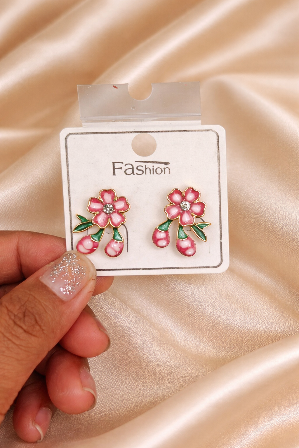 Elegant Floral Pearl Drop Earrings