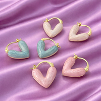 Pastel Heart Hoop Earrings